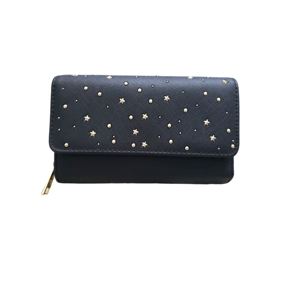 Apt. 9 Handbags - Apt.9 Black Safe Keeper Wallet with Gold Metal Studs and Stars